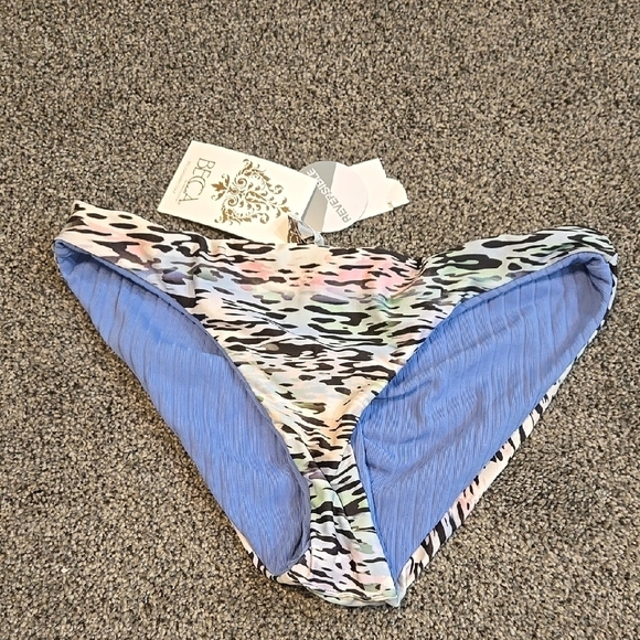 NWT Becca Women Multicolor Bikini Reversible Bottom Swim Sz S - Picture 1 of 9